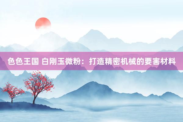 色色王国 白刚玉微粉：打造精密机械的要害材料